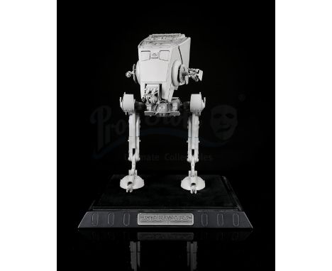 CODE 3 COLLECTABLES - Detailed die-cast AT-ST model with two miniature drivers. Displayed on square black velvet base. Detach