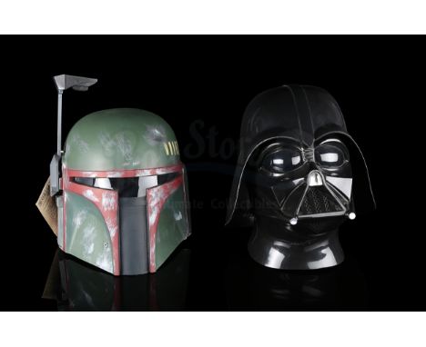 DON POST - Both created by Don Post and made from plastic. Darth Vader helmet comes in two sections with a Velcro strip used 