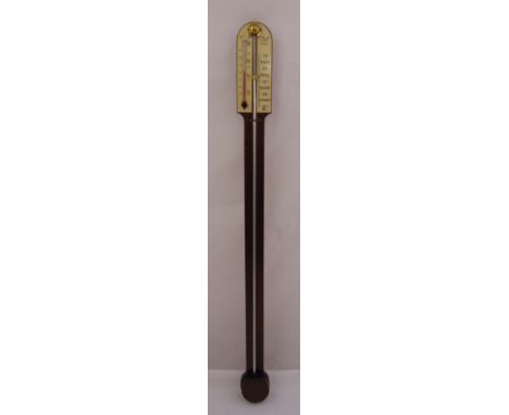 Committi mercury stick barometer with silvered dial mounted in mahogany case, 87.5cm (h)