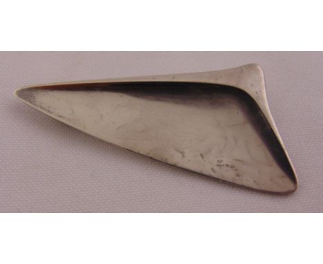 Georg Jensen vintage silver brooch of geometric form by Henning Koppel, import marked