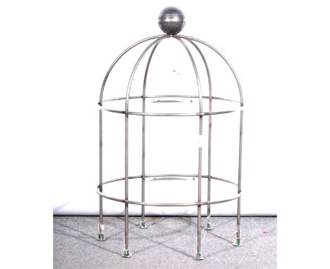 A circular metal frame, with a ball finial, height 78cm.