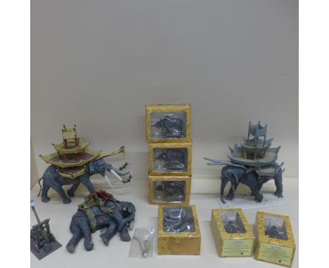 Lord of the Rings - Great beast x 4 collector figures, boxed - Armoured Trolls x 2 collector figures, boxed - Three Mumaks, t