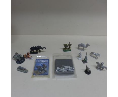A collection of approx 200 unpainted/part painted metal Lord of the Rings/Fantasy Wargaming figures 