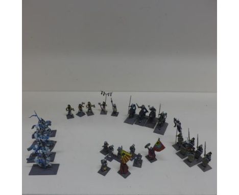 A collection of 224 Lord of the Rings/Fantasy/Wargaming metal/plastic figures - 16 Dol Amroth Cavalry, 63 Easterlings, 16 Ise
