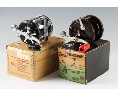 2x vintage Penn multiplying fresh/saltwater reels in makers boxes - Penn Sea Scamp 78 Bakelite reel c/w Penn lube in makers o