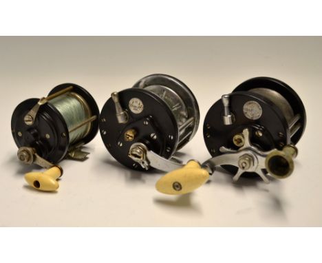 3x vintage Ocean City USA Bakelite salt water reels - Ocean City 112 stainless steel frame and spool; Ocean City 939 with sta