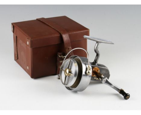 Hardy Altex No.3 Mk. V spinning reel in makers leatherette box - LHW folding handle, fixed check, full sprung bail - paint we