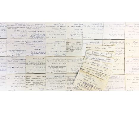 McKinley, John - unique extensive life-time collection of index cards for each book purchased, each card containing author, t