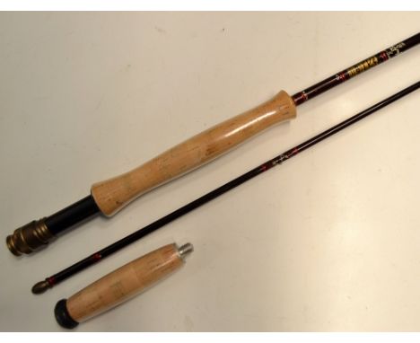Fine Hardy Graphite Deluxe Fly Rod unused: 9' 3" 2pc - line 7/8# , bronzed reel fittings c/w butt extension and original rubb