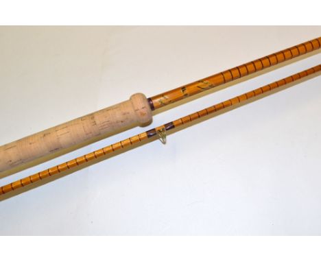 B James & Son, England Rod: Mk IV Carp rod, 10ft 2pc split cane, bridge guides, lined butt and tip wrapped crimson with full 