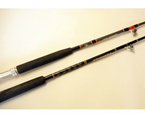 2x Penn Senator Stand Up sea rods to incl Model 3190RS 9/0 6ft 6in - 60-80lb line c/w roller butt and tip ring and Pen Senato