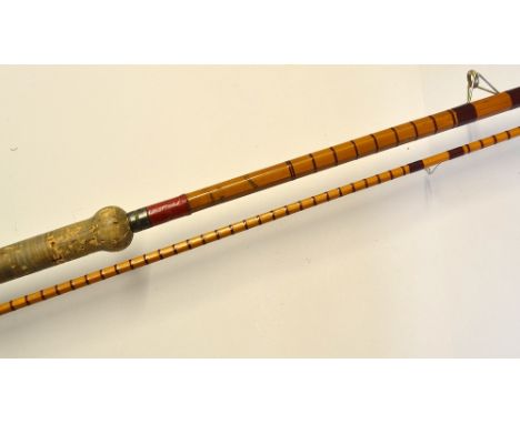 B James & Son, London Rod: "Kennett Perfection" 14ft 3pc split cane, high bridge guides wrapped crimson with full intermediat