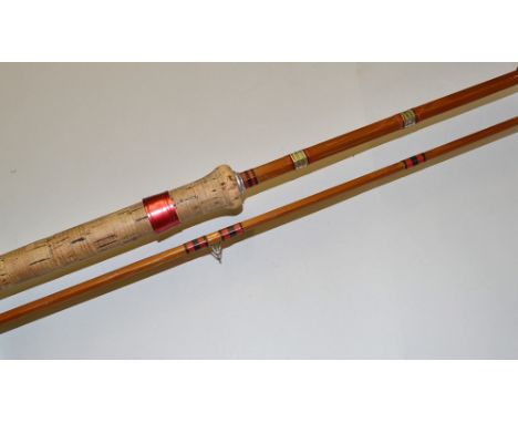 Unnamed Pike Rod: 10ft 2pc split cane with bridge guides, lined tip, red anodised butt cap and sliding band aluminium reel se