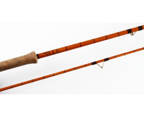 Fine Hardy The Perfection Roach Rod: 11ft 2pc split cane Palakona rod with lined butt and tip guides, sliding alloy reel fitt