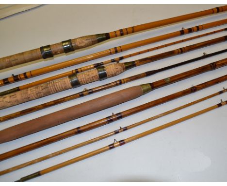 Eggington & Sons Coarse Rods (3): 12ft 3pc whole cane with spliced-in split cane tip, lined butt and tip and brass sliding ba