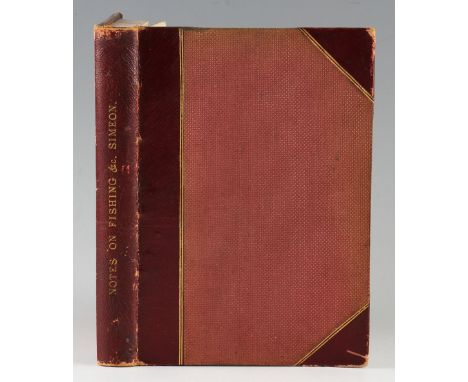 Simeon, Cornwall - Stray Notes on Fishing and Natural History, published by Macmillan & Co, Cambridge, 1860, first edition, w