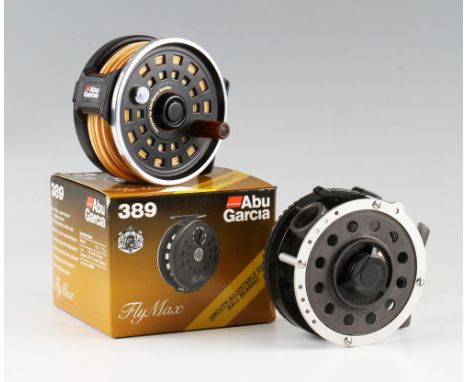 Fly Reels: Mitchell 710 Automatic Fly reel with quick release spool (G) and Abu Garcia Fly Max 389 with smooth adjustable dra