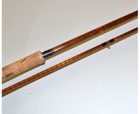 B James & Son, Ealing Rod: 10ft 2pc Mk IV Carp Rod. Split cane, bridge guides, lined butt and tip wrapped dark green with ful