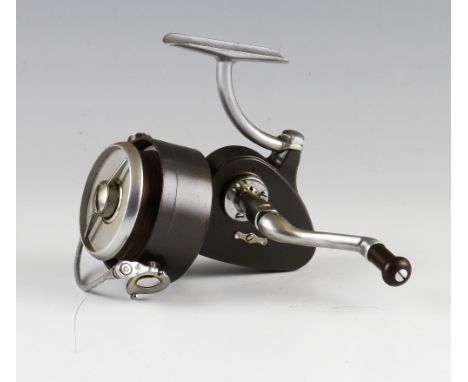 Fine Hardy Exalta Mk. II fixed spool reel - LHW with optional check button, c/w folding black handle and reversible alloy foo