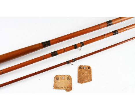 Early Hardy "The Trolling" Rod c. 1921: 14ft 3pc whole cane with greenheart top fitted with white ceramic tip guide - dark gr
