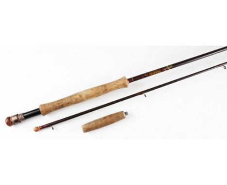 Hardy Graphite Deluxe Fly Rod: 10' 6" 2pc - line #7/8, bronzed reel fittings c/w butt extension and original rubber butt butt