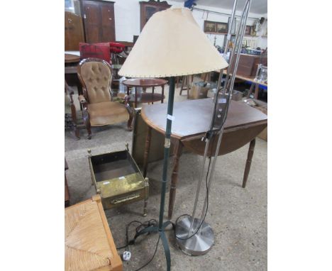 TWO LAMP STANDARDS INCLUDING ARTS &amp; CRAFTS STYLE THREE LEGGED EXAMPLE
