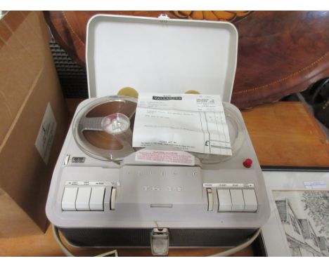 GRUNDIG TK14 REEL TO REEL TAPE RECORDER COMPLETE WITH RECEIPTS DATED 1965