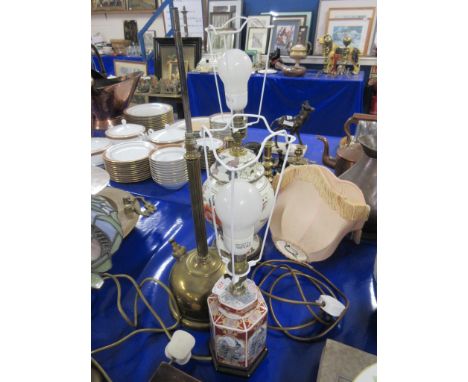 THREE VARIOUS LAMP STANDS