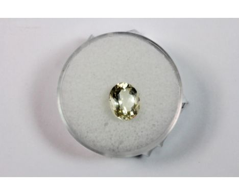 An oval cut light citrine, approx 1.91ct.