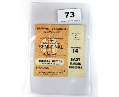 Football interest. A 1966 World Championship semi- final ticket.