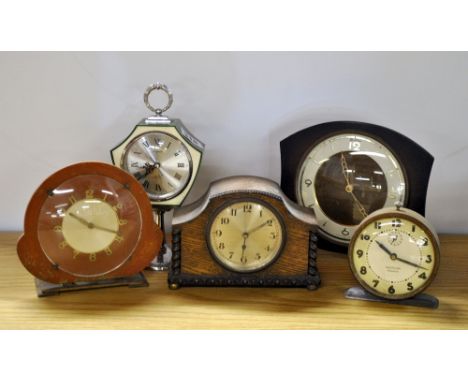 Five vintage clocks.