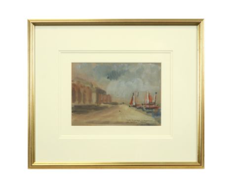20th/21st Cent. watercolor - signed Jef Van Campen||VAN CAMPEN JEF (° 1934) aquarel : "Post summer impression with sailboats"