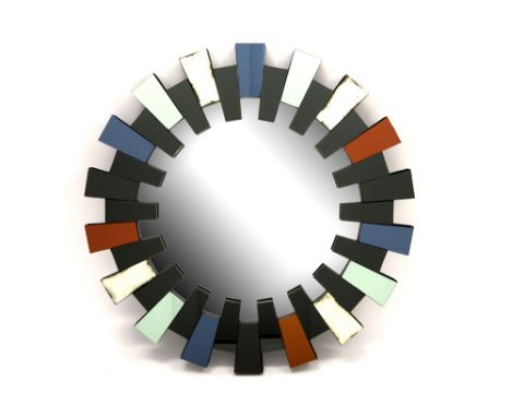 Ode's Design signed and marked "M17 - Colors of the world" mirror with a colourfull mirrorglass frame n° 10/24||ODE'S DESIGN 