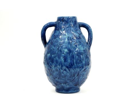 fifities' Jérôme Massier marked vase in blue glazed ceramic||MASSIER JÉRÔME fifties' vaas in keramiek met blauwe glazuur  -  