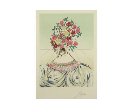 Salvador Dali signed "The flowering of inspiration" lithograph printed in colors||DALI SALVADOR (1904 - 1989) kleurlitho n° H