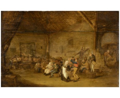 17th/18th Cent. Flemish Teniers style oil on panel||VLAAMSE SCHOOL  -  17°/18° EEUW olieverfschilderij op paneel in de stijl 