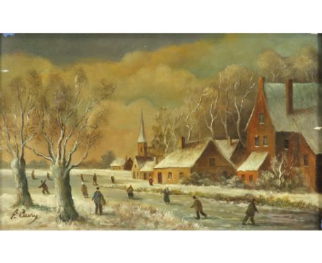 20th Cent. Belgian oil on paper (on panel)  - signed Frans Oury||OURY FRANS (1897 - 1992) olieverfschilderij op papier (op pa