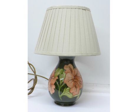 A Moorcroft Hibiscus table lamp