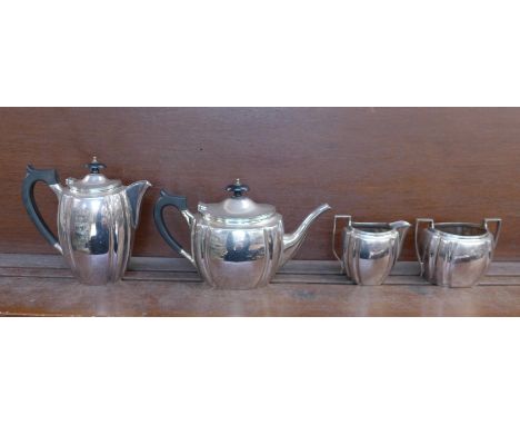 A four piece plated Elkington &amp; Co. tea service