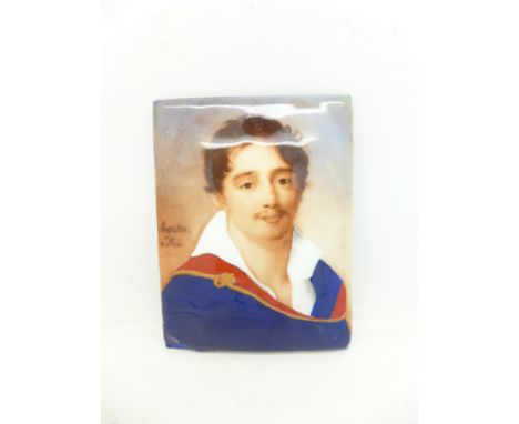 A portrait picture on copper, 10cm x 7.5cm