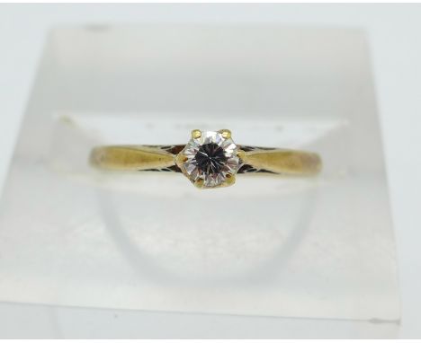An 18ct gold and diamond solitaire ring, 1.7g, K