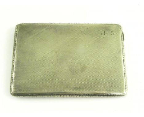 A GEORGE V SILVER CIGARETTE CASE, ENGINE TURNED, BIRMINGHAM 1931, 5 OZS