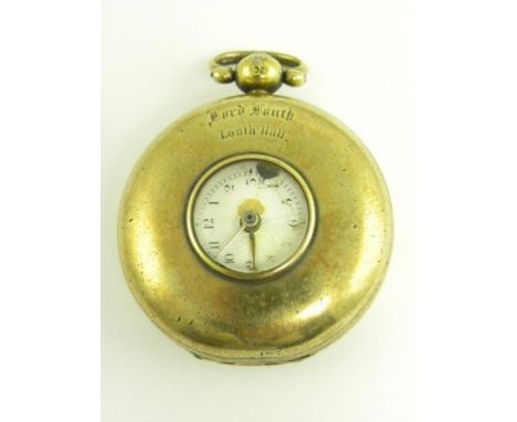 A SILVER GILT HALF HUNTING CASED VERGE WATCH, THE MOVEMENT ENGRAVED CLARK, WEYMOUTH 1632, THE CASE ENGRAVED LORD LOUTH, HALL,