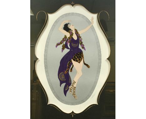 Romain de Tirtoff "Erté" (1892-1990) Russian-FrenchDancing bacchanteSigned and numbered CXXV/CCL, embellished and embossed se