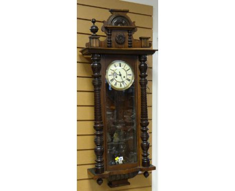 Vintage dark wood Vienna wall clock