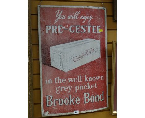 A vintage painted metal advertising sign for Brooke Bond