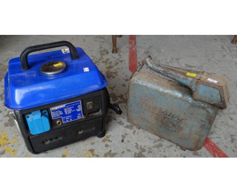 A Nupower petrol generator & vintage oil can