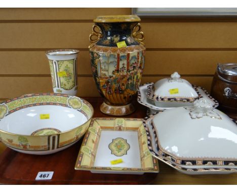 Parcel of pottery including Royal Worcester Versailles pattern, large Oriental vase, pottery tureens etc