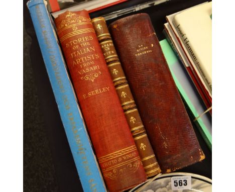 Four vintage volumes - Vasari Le Vite, Seeley Stories of the Italian Artists from Vasari, Blake The Divine Comedy & another