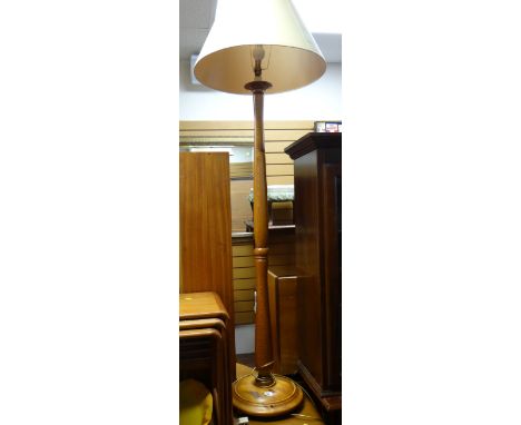 A modern pine standard lamp & shade E/T